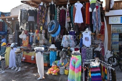 Bazaar selling clothes
