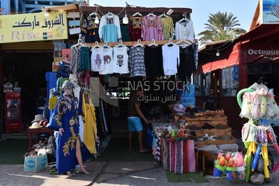 Bazaar selling clothes