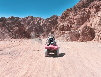 Tourists ride quad bikes