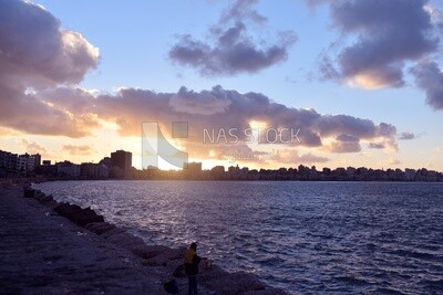 Stunning view of the cloudy sky over the sea of Alexandria