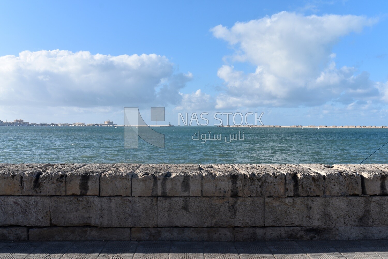 Stunning view of the coast of the city of Alexandria, Egypt