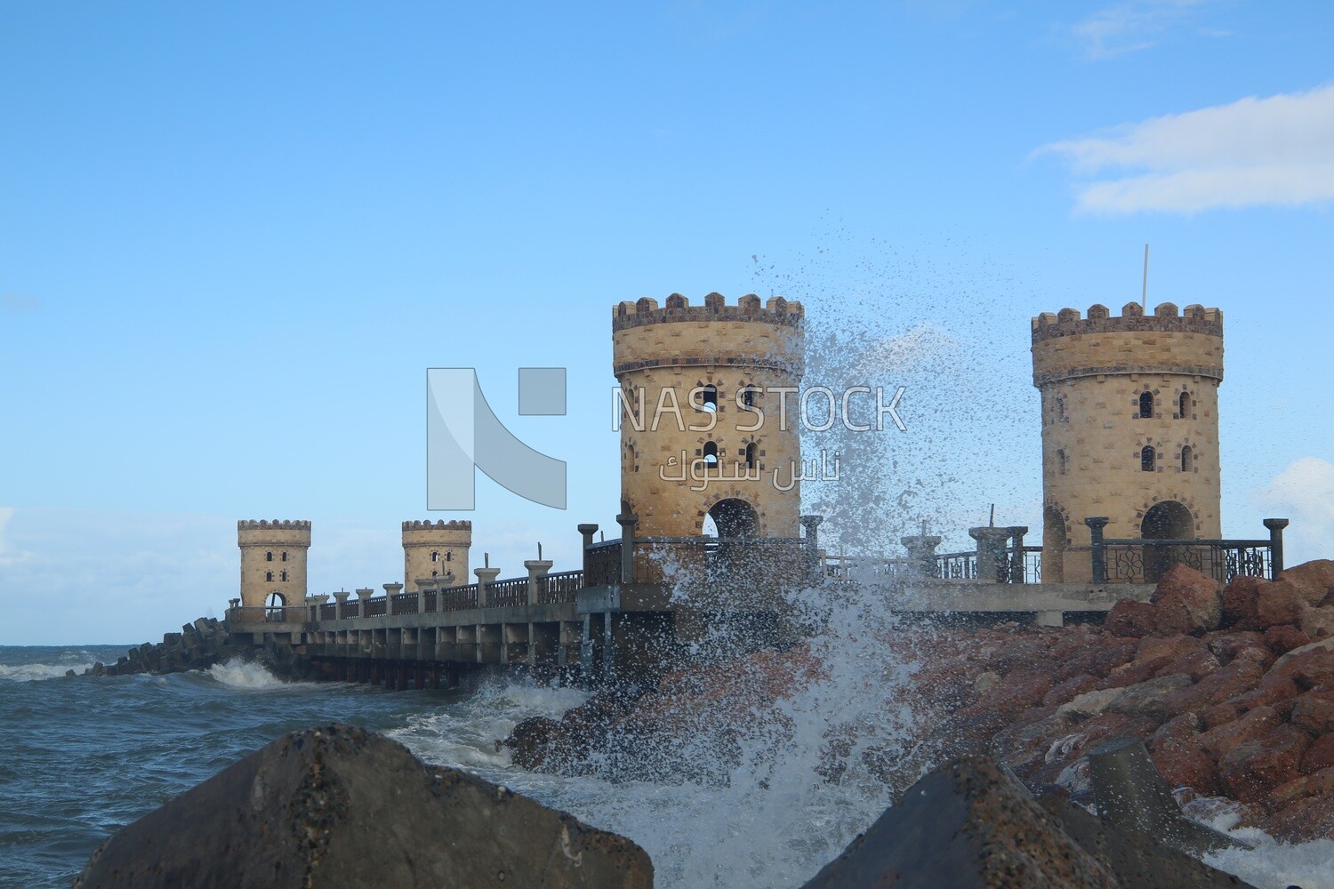 New Qaitbay Citadel Bridge,Alexandria, Egypt.