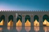 The arches of the Al-Hakim Mosque in Cairo, Egypt