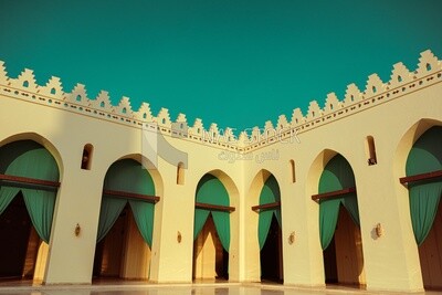 The arches of Al-Hakim Mosque, Cairo, Egypt