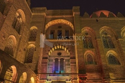 Mosque in Al Moez street, performing the obligatory prayer in the mosque, worship and draw close to God