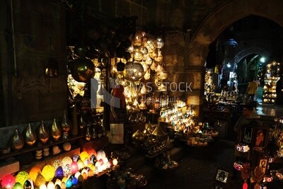 Lights shop in Al Moez street, street,  decorations, Ramadan Kareem