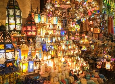 Store in the street sells lanterns, Sayeda Zainab, Ramadan Kareem
