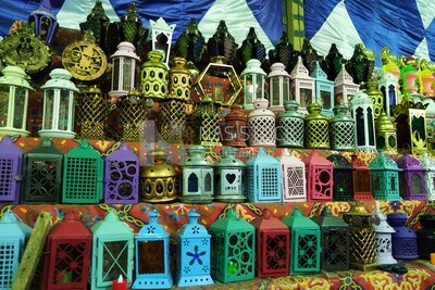 Store in the street sells lanterns, Sayeda Zainab, Ramadan Kareem