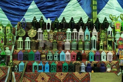 Store in the street sells lanterns, Sayeda Zainab, Ramadan Kareem