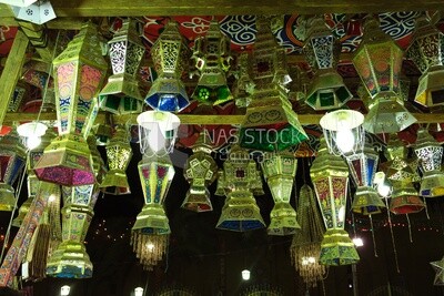 Store in the street sells lanterns, Sayeda Zainab, Ramadan Kareem