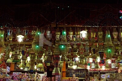 Store in the street sells lanterns, Sayeda Zainab, Ramadan Kareem