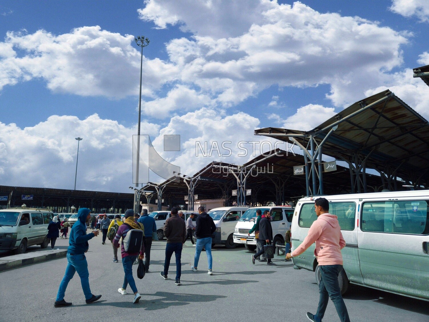 Travelers at elsalam parking