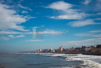 Group of houses located in front of the seashore , Egypt