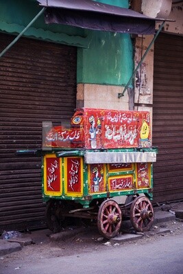 Popular Egyptian food cart standing in a street in Cairo