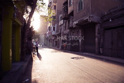 Street in Cairo, in one of the popular areas, Egypt