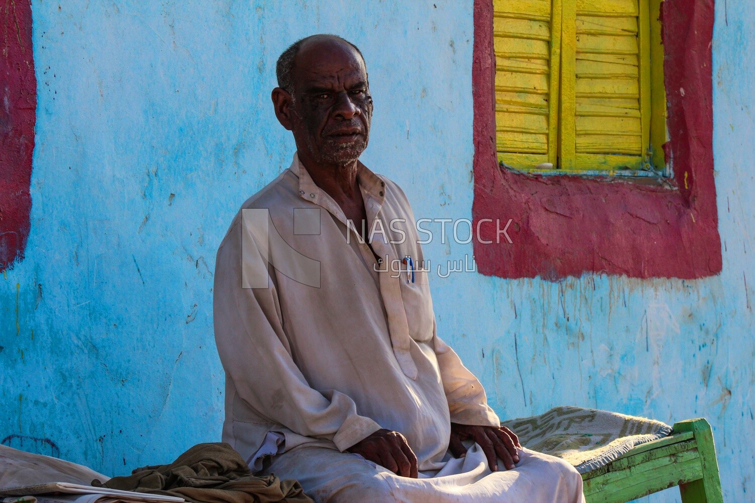 Elderly Nubian man, Aswan and Nubia,Egypt