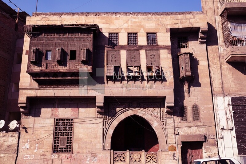 Mashrabiya window ,Old house ,Cairo, Egypt.