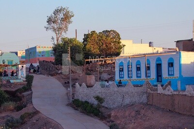 Aswan&#39;s colorful houses, Nubian heritage,Egypt