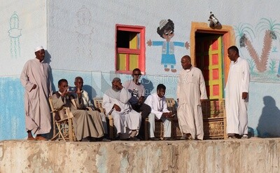 Group of brown-skinned men from Aswan,Egypt