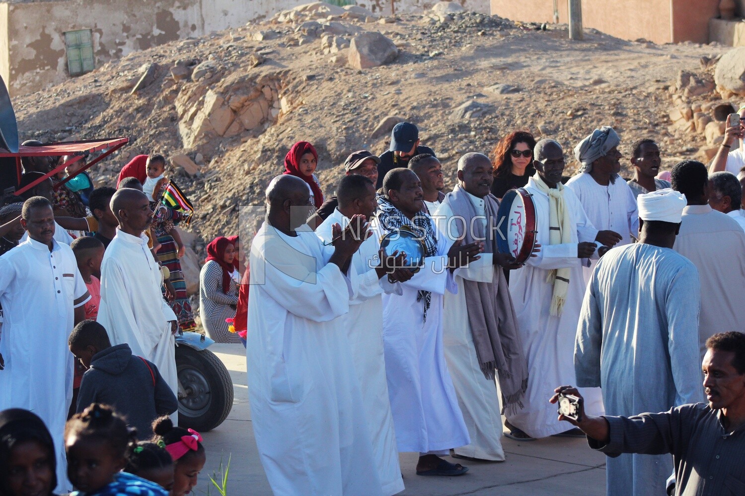 Group of people gathered to celebrate,Aswan ,Egypt