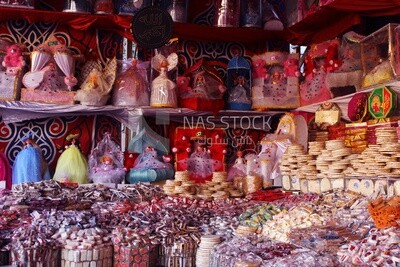 View of a People in the street buying the candies of the prophet Muhammad&#39;s birth