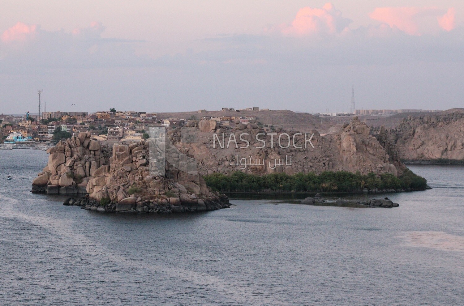 Island in the middle of the Nile River, Aswan, Egypt