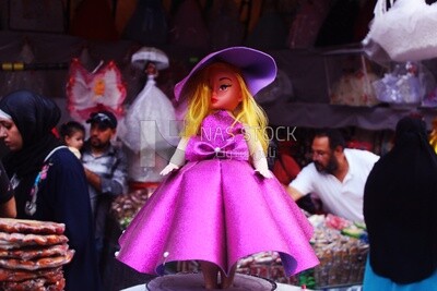 Close up of the Mawlid doll in the street, Egyptian Desserts of Prophet Muhammad&#39;s Birth Celebration