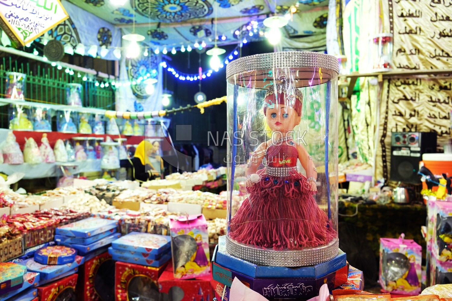 Close up of the Mawlid doll in the street, Egyptian Desserts of Prophet Muhammad&#39;s Birth Celebration