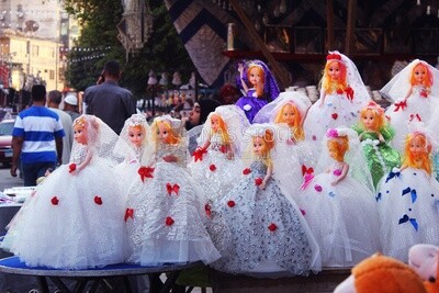 View of Mawlid dolls in the street, Egyptian Desserts of Prophet Muhammad&#39;s Birth Celebration