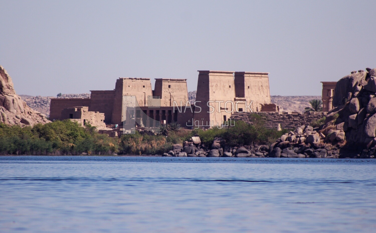 Philae Temple in the middle of the Nile in Aswan, Egypt