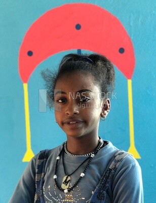 Dark-skinned girl from Aswan, Egypt