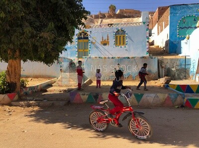 Children playing in the street, Egypt