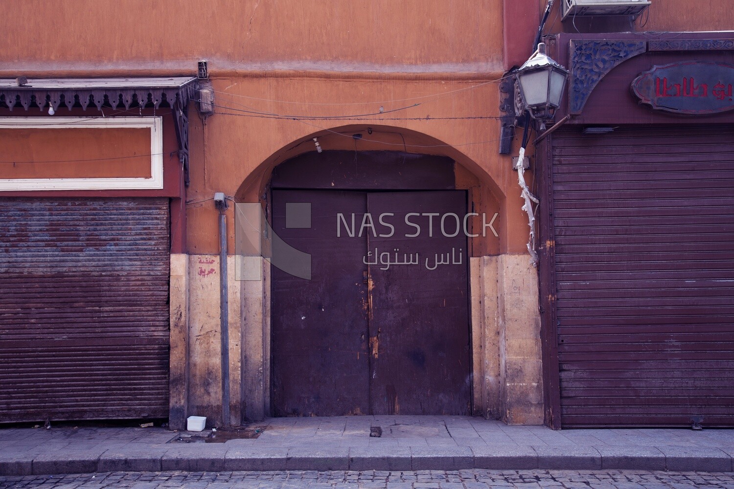 Closed shop in Al-Moez Street, Cairo, Egypt