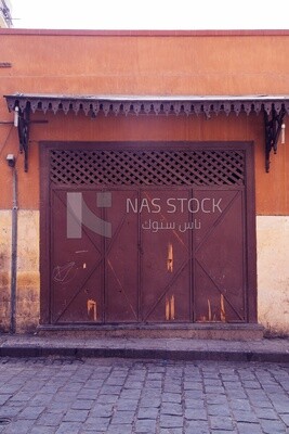 Closed shop in Al Moez Tourist Street in Cairo, Egypt