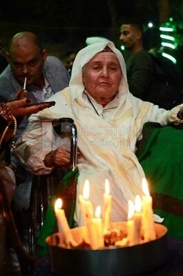 Elderly woman in a wheelchair