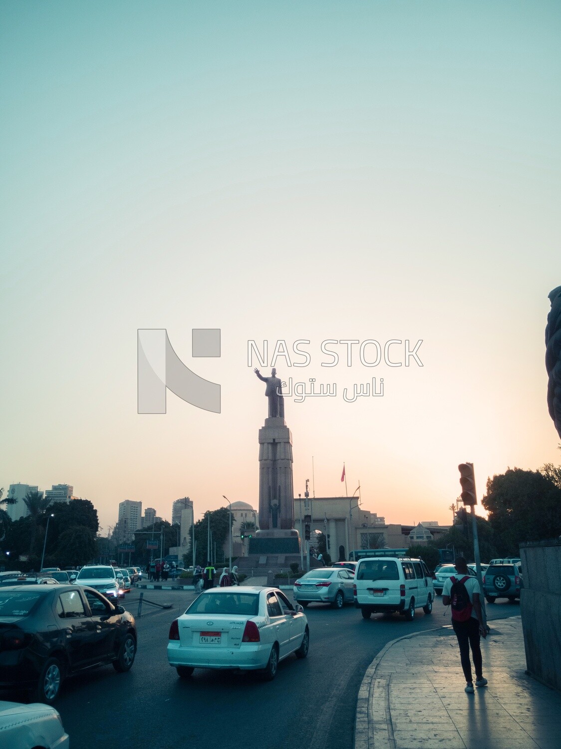 View of a statue of Saad Zaghloul in Tahrir Square