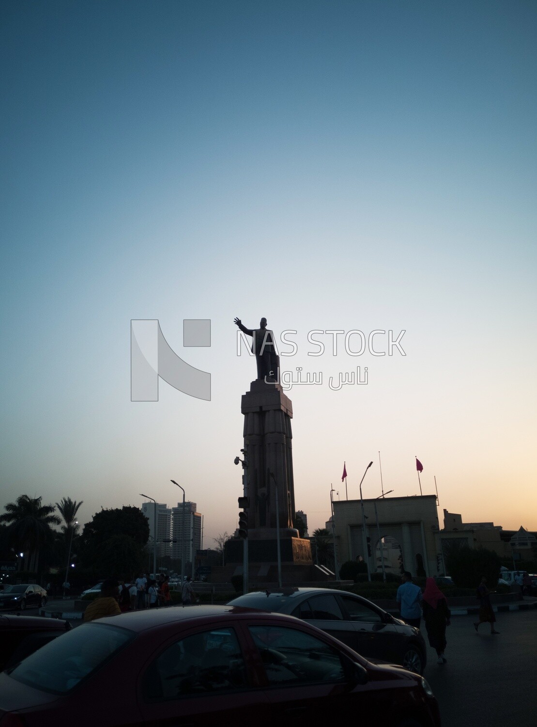 View of a statue of Saad Zaghloul in Tahrir Square