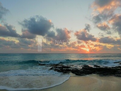 Scenic View of a Beach during Sunset, sea, sun