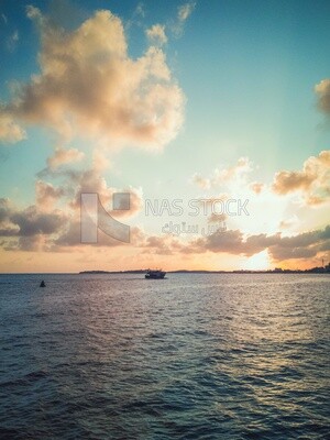Scenic View of a Beach during Sunset, sea, sun