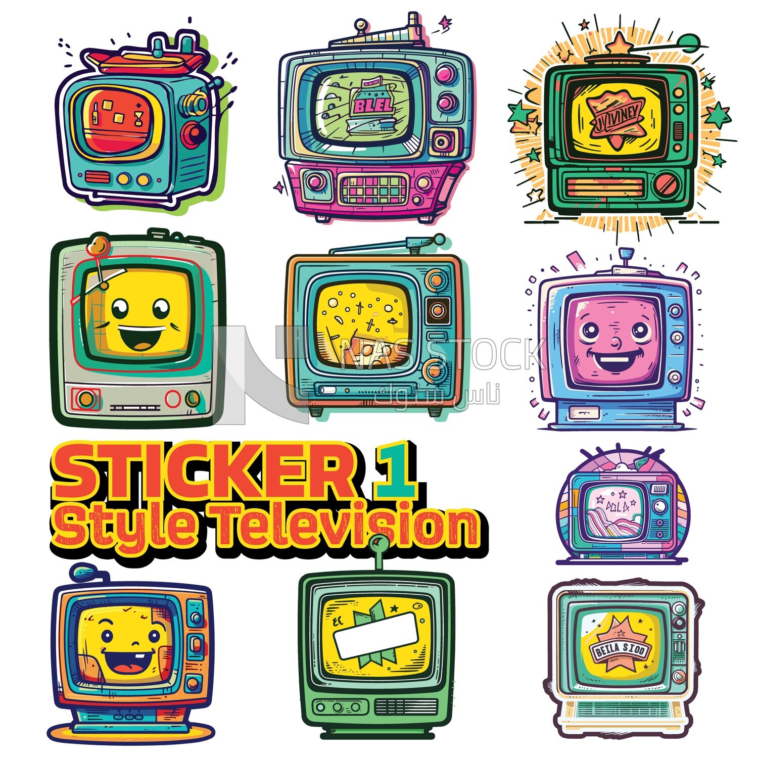 Stickers of old TV