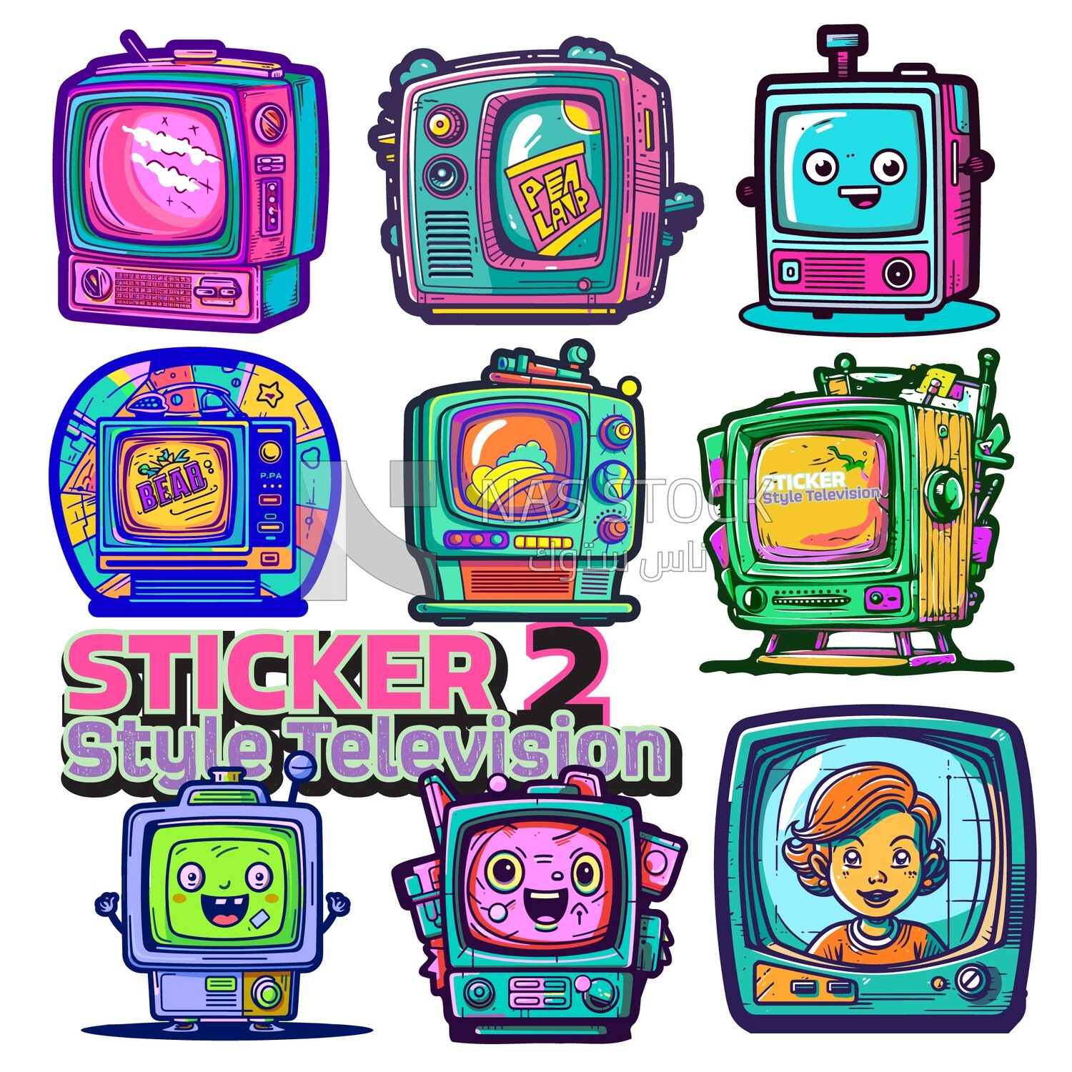 Stickers of old TV