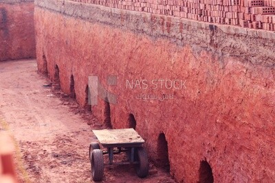 Cart in brick factory, brick industry