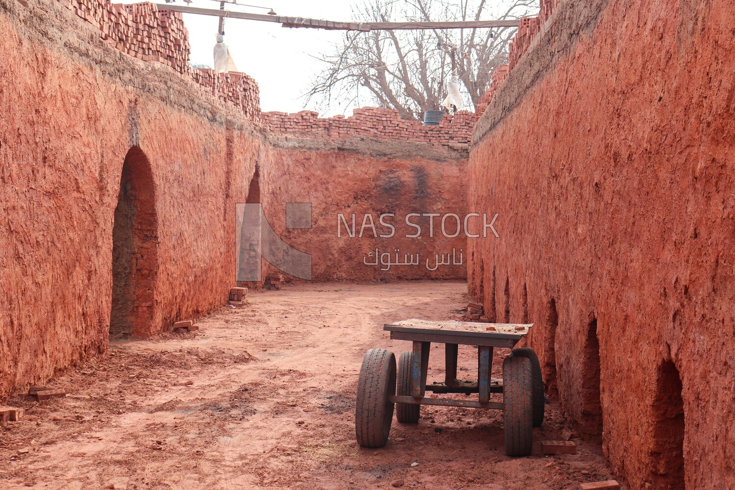 Cart in brick factory, brick industry