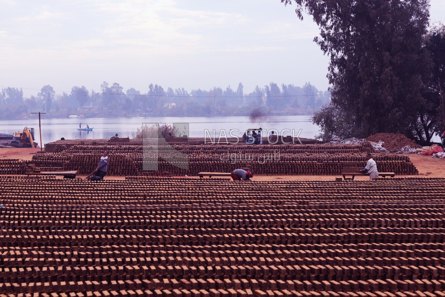 Workers in brick factory, brick industry