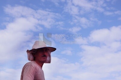 Man standing in front of the brick factory, brick industry