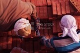 Workers in brick factory, brick industry