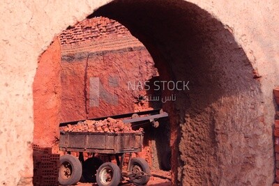 Cart in brick factory, brick industry