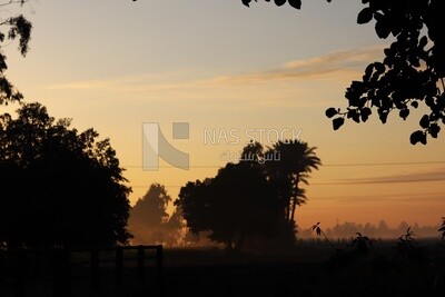 View from a countryside during sunset