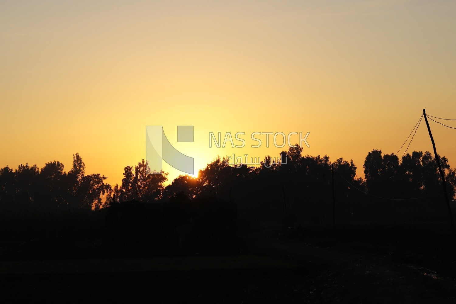 View from a countryside during sunset