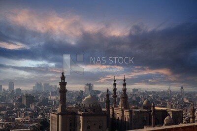 Top view shows The mosque-Madrasa of Sultan Hassan, Sultan Hasan complex, tourism in Egypt